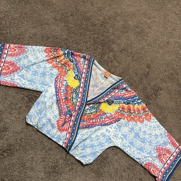 Flying Tomato|Anthropologie|S-Boho 3/4 Wide Sleeve Kimono Style Blouse--EUC - Picture 11 of 16